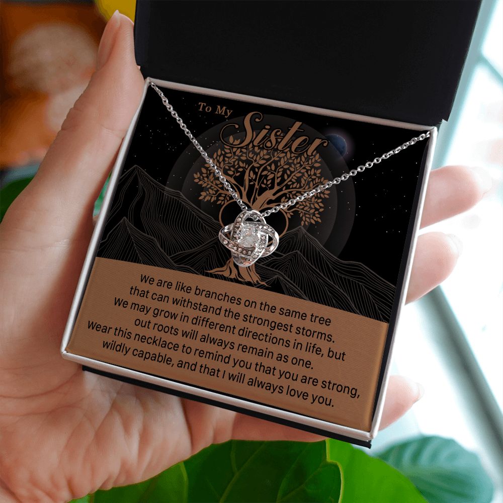 547A To My Sister, Strong Roots Heart Pendant Necklace Gift for Sister Birthday, Xmas