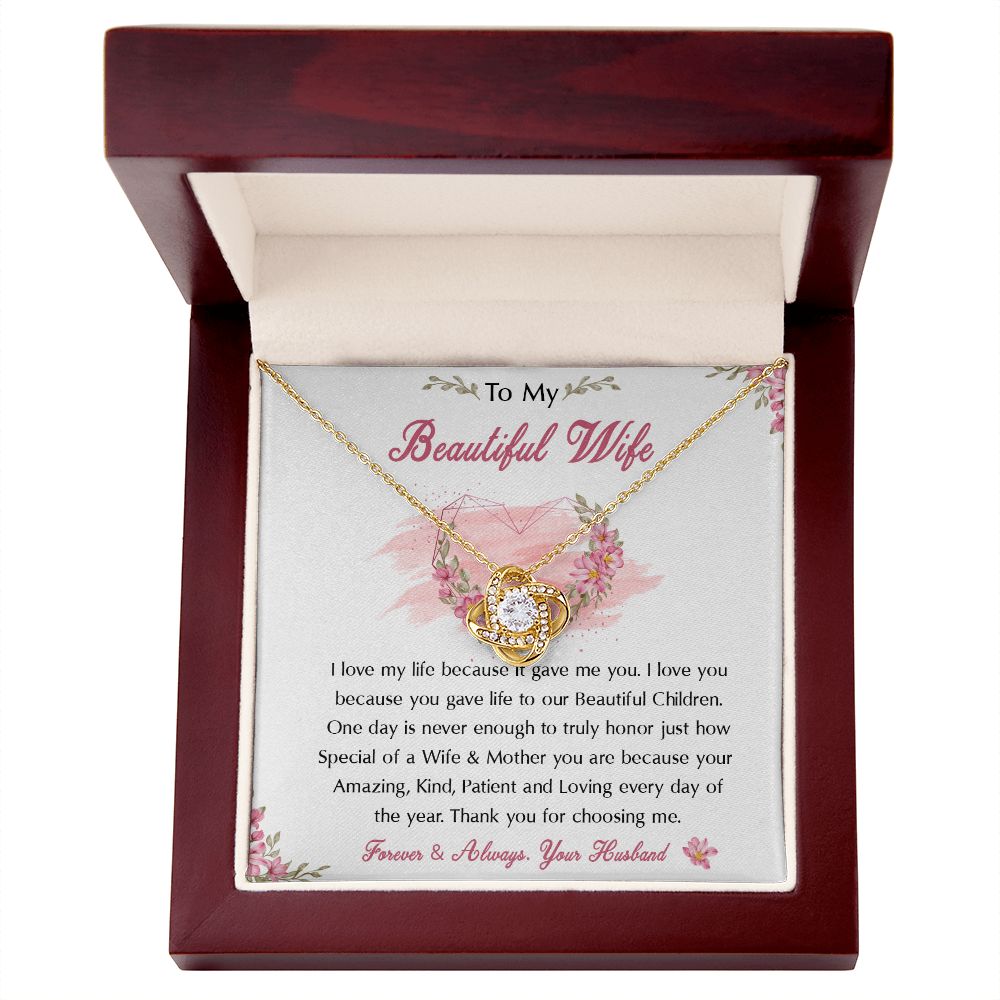 98A To My Beautiful Wife Necklace, Wife Necklace Gift from Husband, Birthday Gift