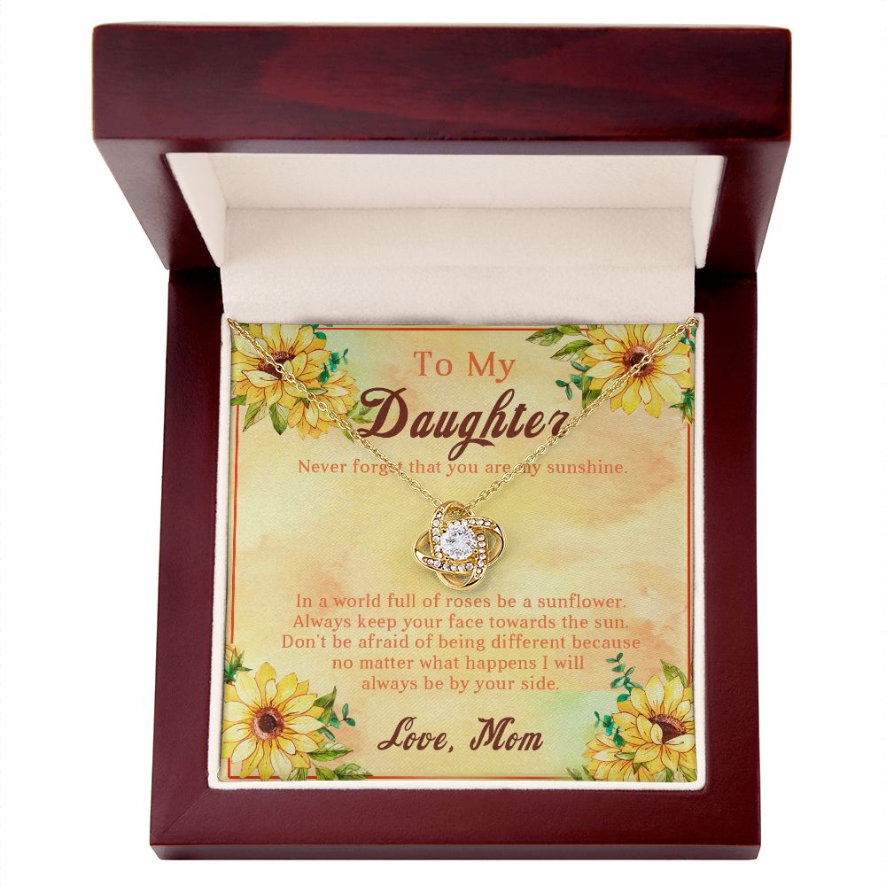 107A Sunflower Necklace, To My Daughter Necklace, Necklace Gift From Mom, Xmas Gift