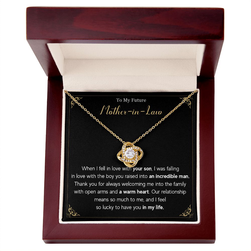 580A To My Future Mom-In-Law Necklace Knot Pendant Thank You Gifts For Mother In Law