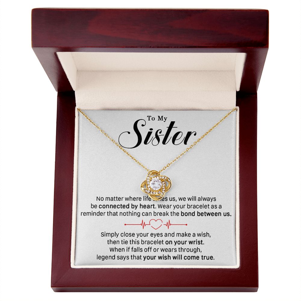 545A To My Sister Necklace, Sister Best Friends Love Heart Necklace, Birthday Gifts