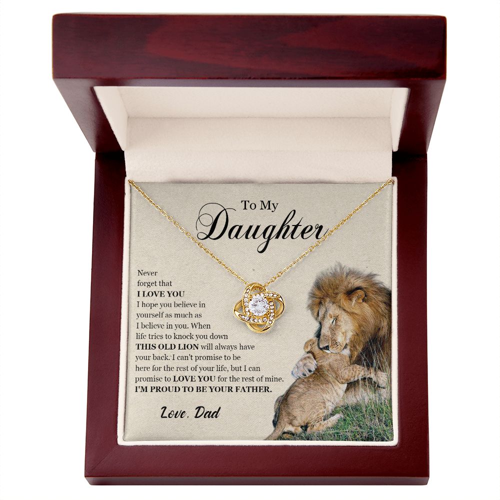 462A To My Daughter Necklace, Gift For Daughter From Dad, Daughter Father Lion Gift,