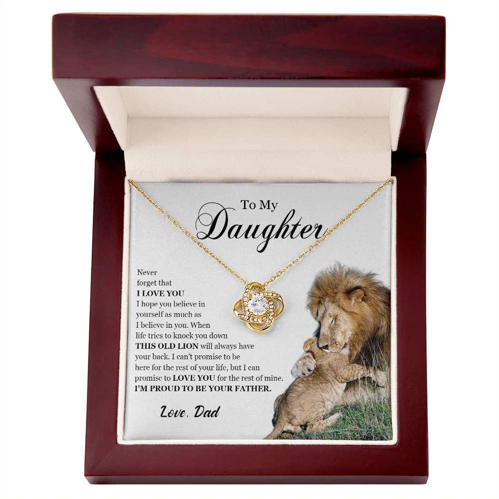 461A To My Daughter Necklace, Gift For Daughter From Dad, Daughter Father Lion Gift
