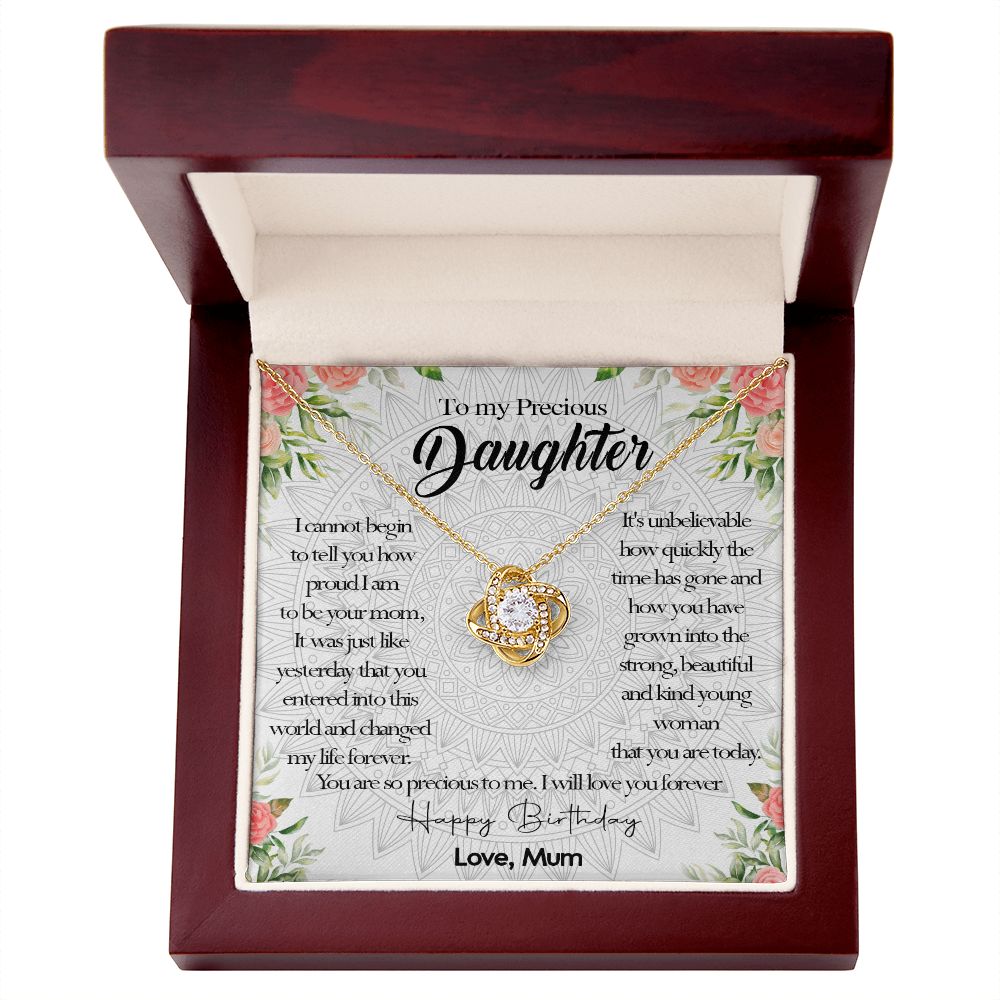 395A To My Daughter Precious Necklace, Birthday Gift Necklace From Mum, Necklace Gift