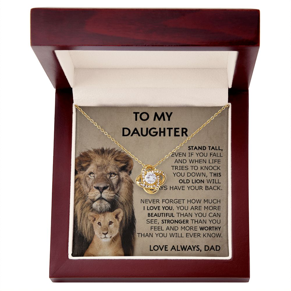 390A Lion To My Daughter Necklace, Xmas Gift For Daughter From Dad, Gift Necklace