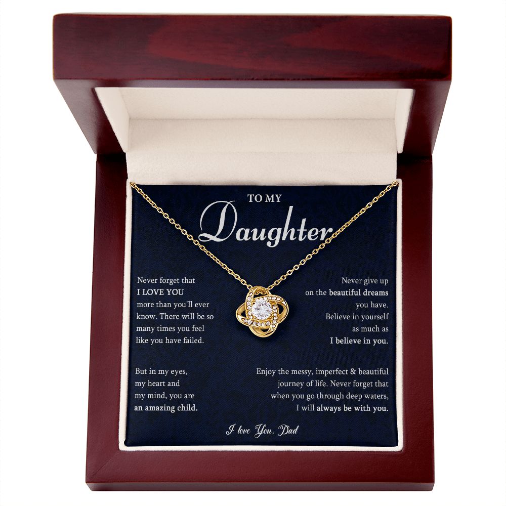 530A To My Daughter Necklace, Gift for Daughter from Dad, Daughter Love Necklace Gift