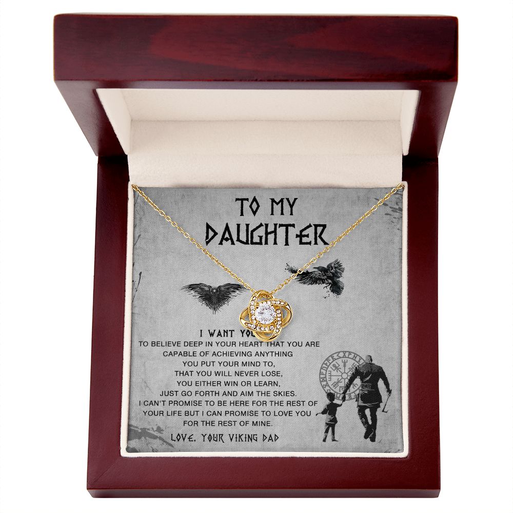 117A To My Daughter Necklace From Viking Dad, Gift For Viking Daughter Gift Necklace