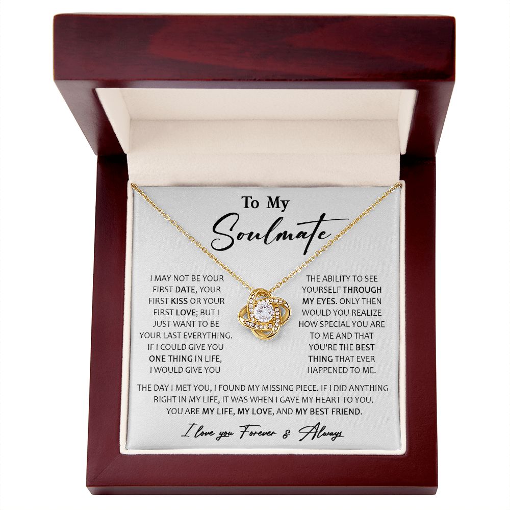 457A To My Soulmate Necklace, Birthday, Xmas Gift For Wife, Girlfriend From Husband