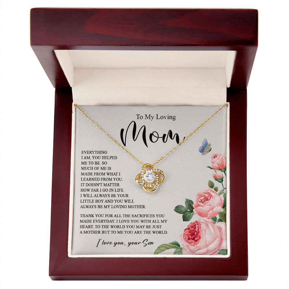 628A To My Loving Mom Necklace, Gift for Mom from Son, Mother's Day Jewelry Gifts