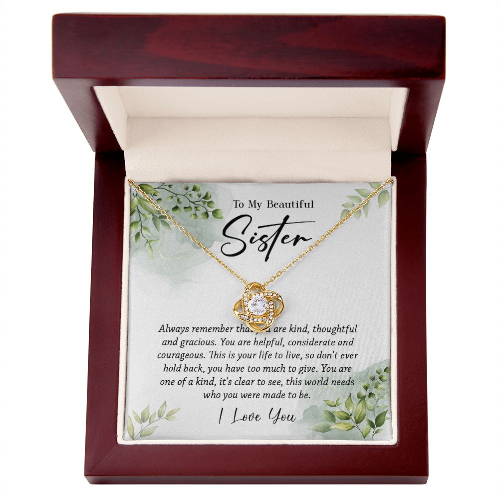 624A To My Sister Necklace,Christmas Birthday Gift For Sister From Brother/Sister
