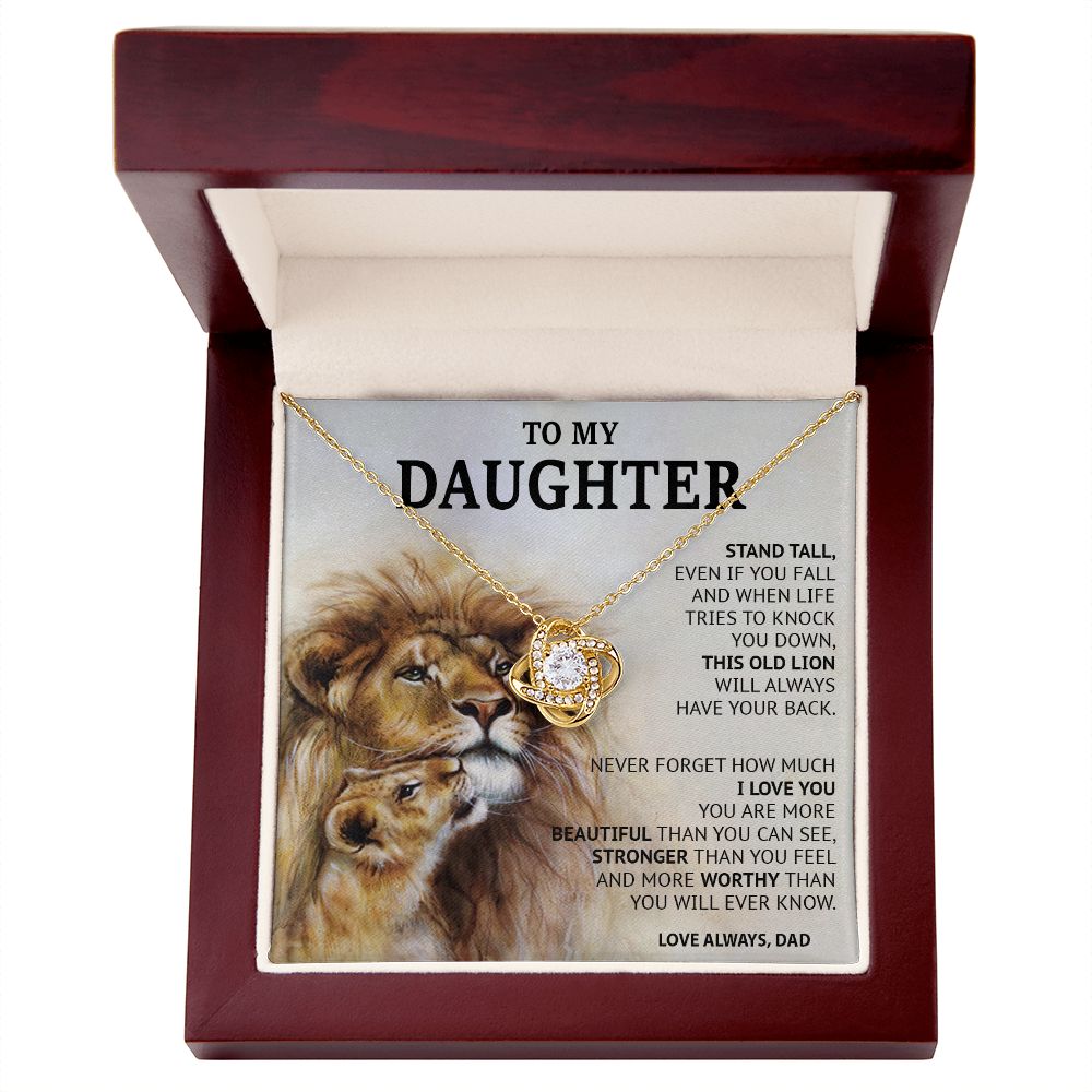 499A To My Daughter Necklace, Xmas Gift For Daughter From Dad, Daughter Father Lion