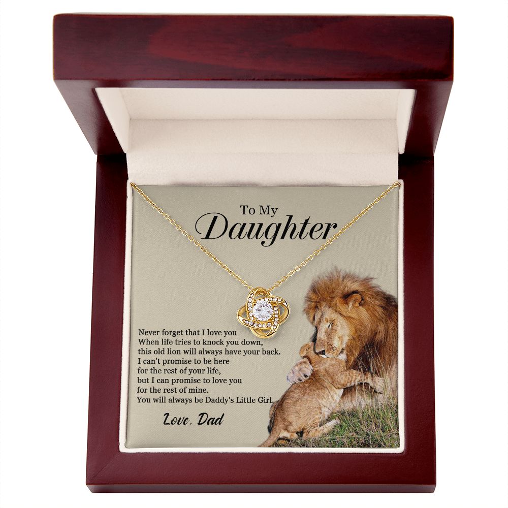 448A To My Daughter Necklace, Xmas Gift For Daughter From Dad, Daughter Father Lion.