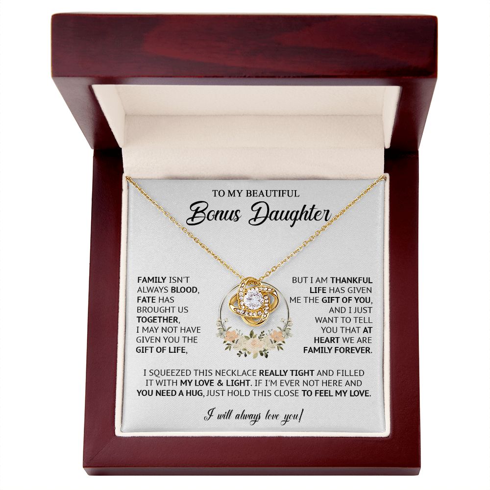 585A Bonus Daughter Necklace, Birthday Gift for Daughter from Dad Mom, Step Daughter