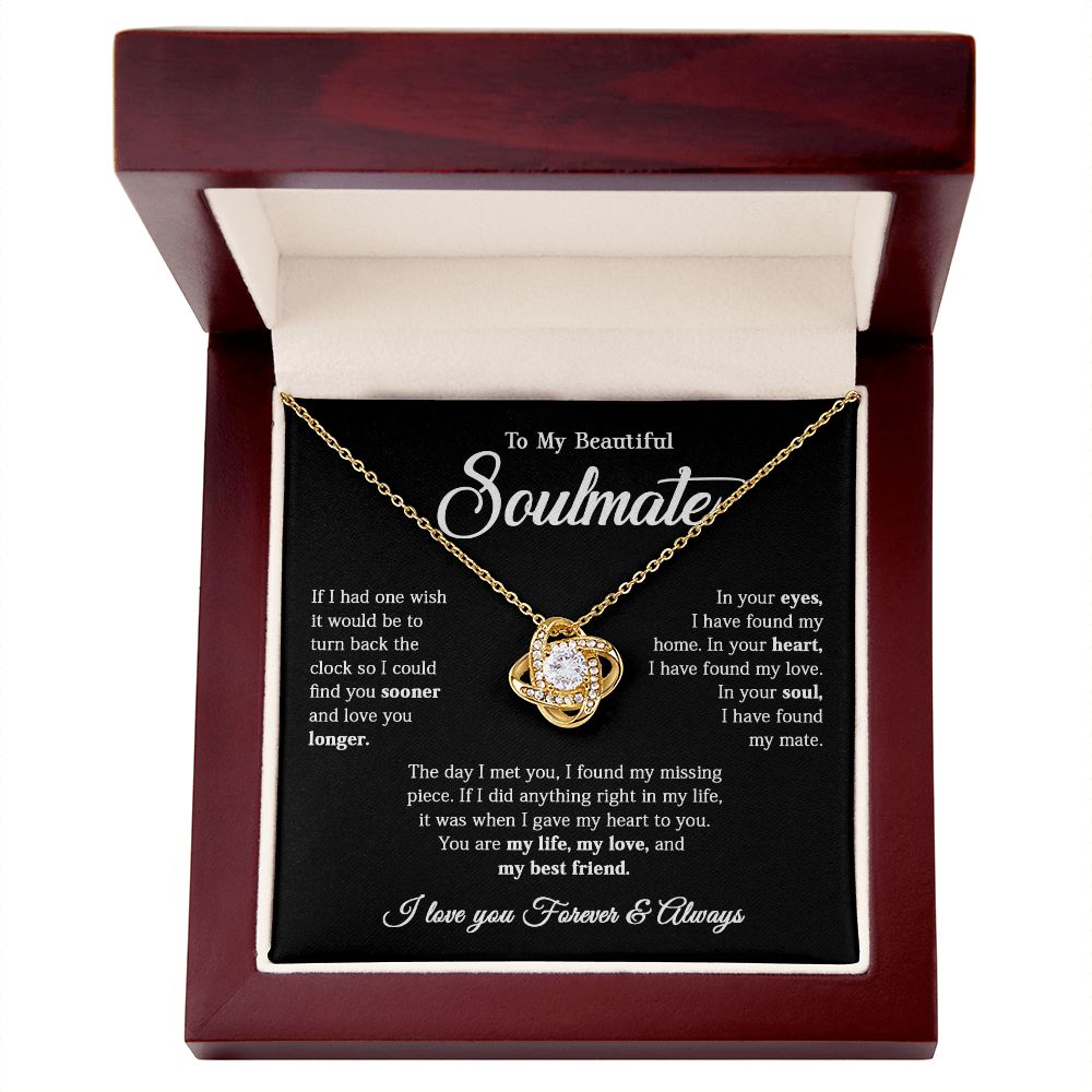 616A To My Soulmate Necklace, Gift for Wife, Girlfriend, Valentine Gift,Birthday Gift