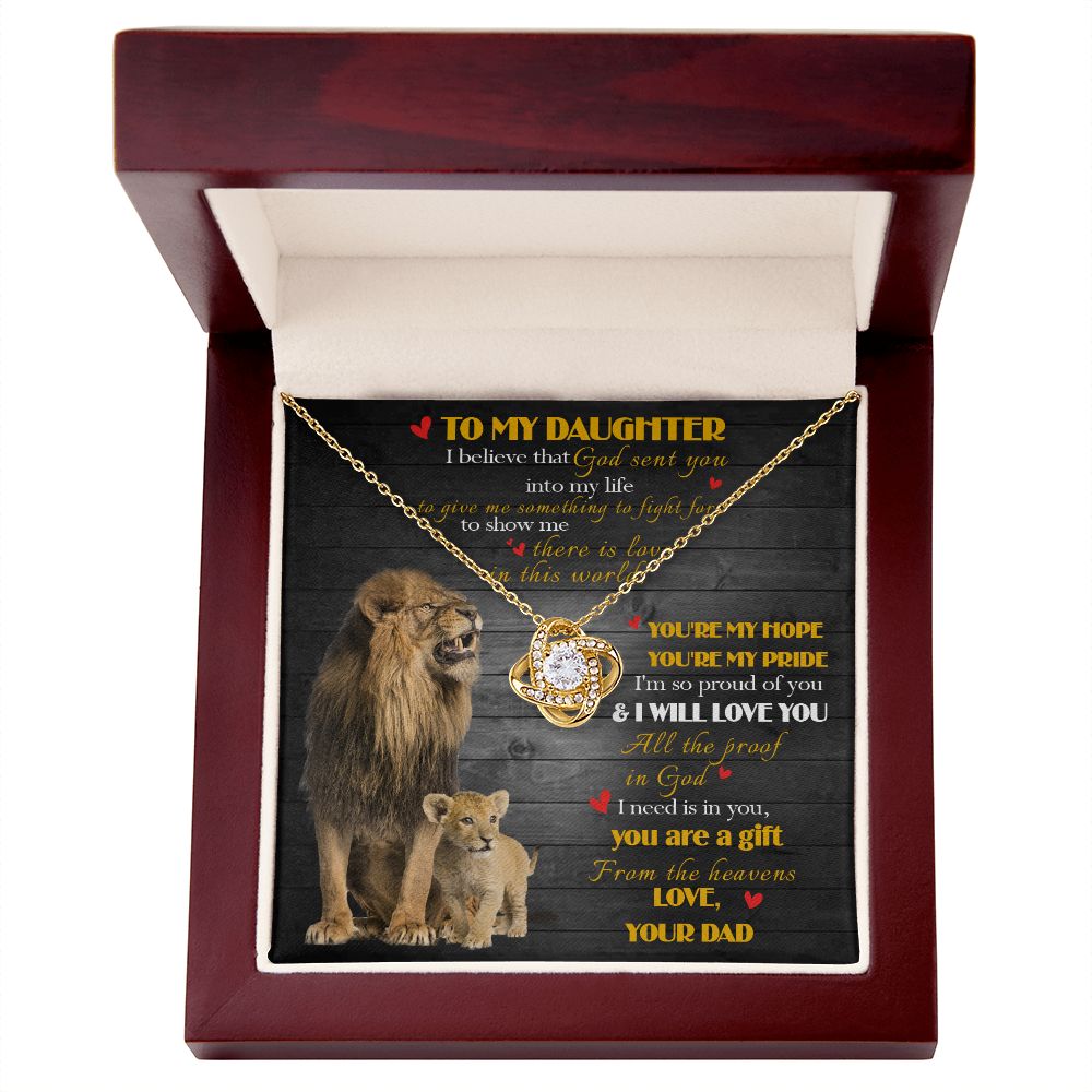 392A To My Daughter Necklace, Xmas Gift For Daughter From Dad, Daughter Father Lion