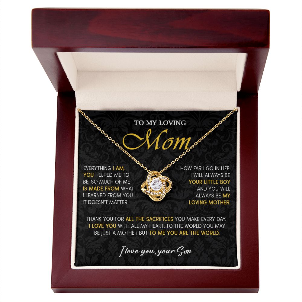 441A To My Loving Mom Necklace, Gift for Mom from Son, Mom Birthday Gifts Necklace