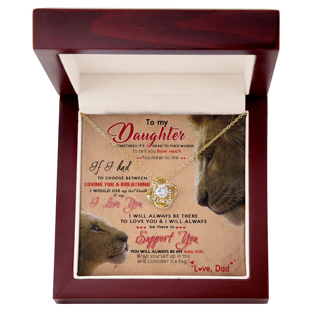 389A Lion To My Daughter Necklace, Gift For Daughter From Dad, Daughter Father Lion