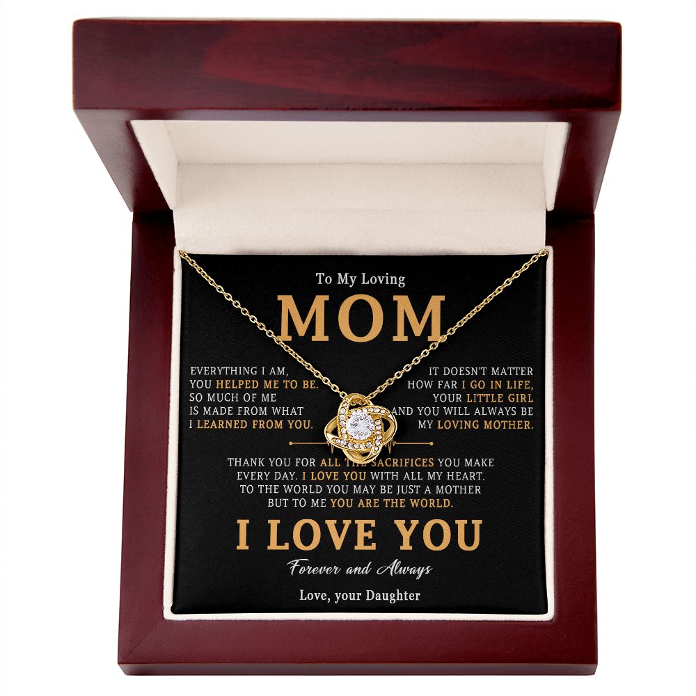 510A To My Loving Mom Necklace, Gift for Mom from Daughter, Mother's Day Jewelry Gift