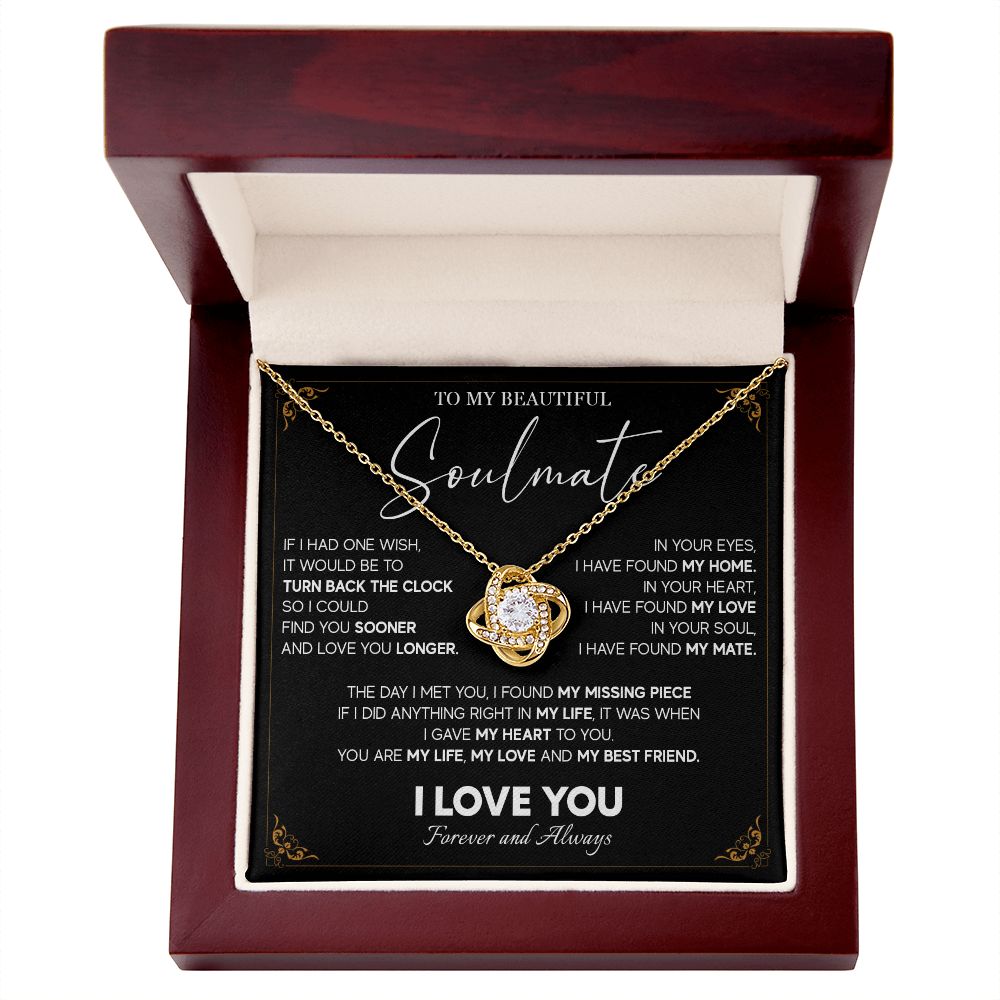 512A To My Beautiful Soulmate Necklace, Gift for Girlfriend, Wife, Anniversary Gift