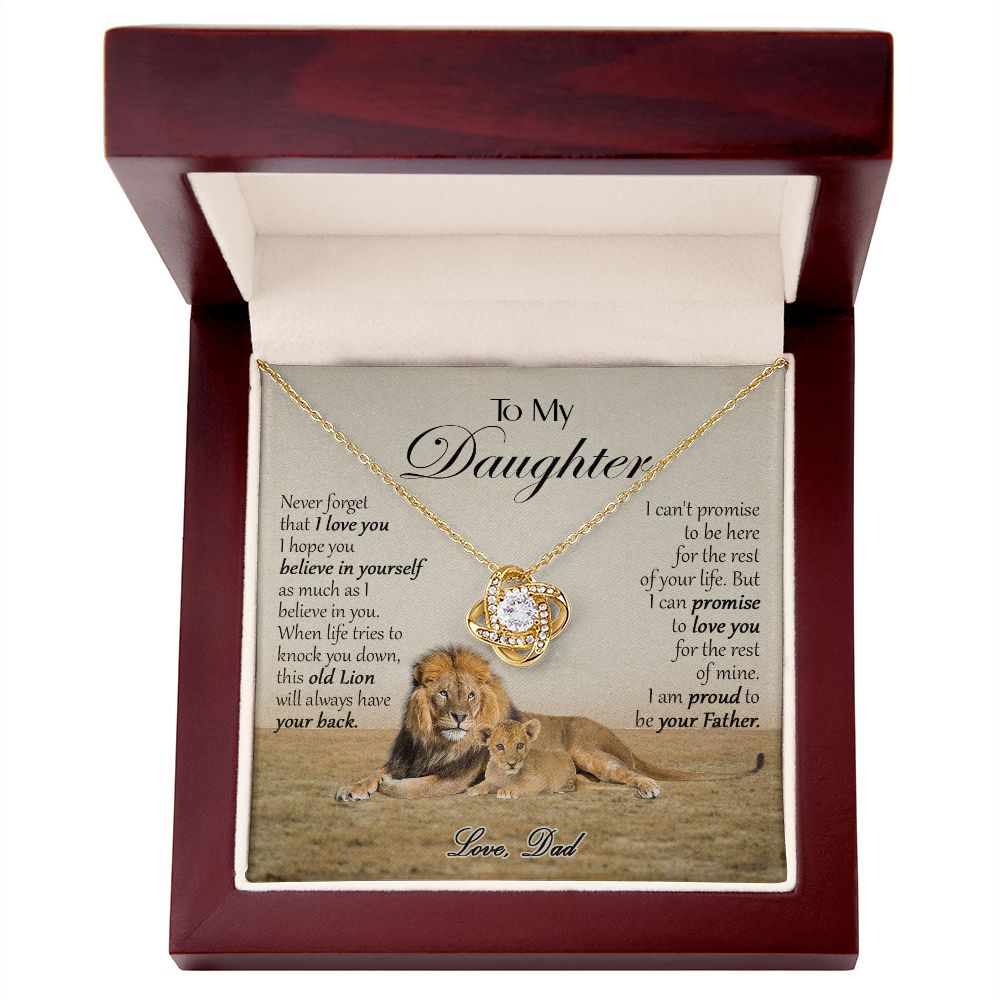 469A To My Daughter Necklace, Xmas Gift For Daughter From Dad, Daughter Father Lion