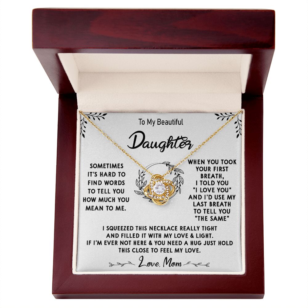 112A To My Beautiful Daughter Necklace, Daughter Mother Necklace, Gift Xmas From Mom