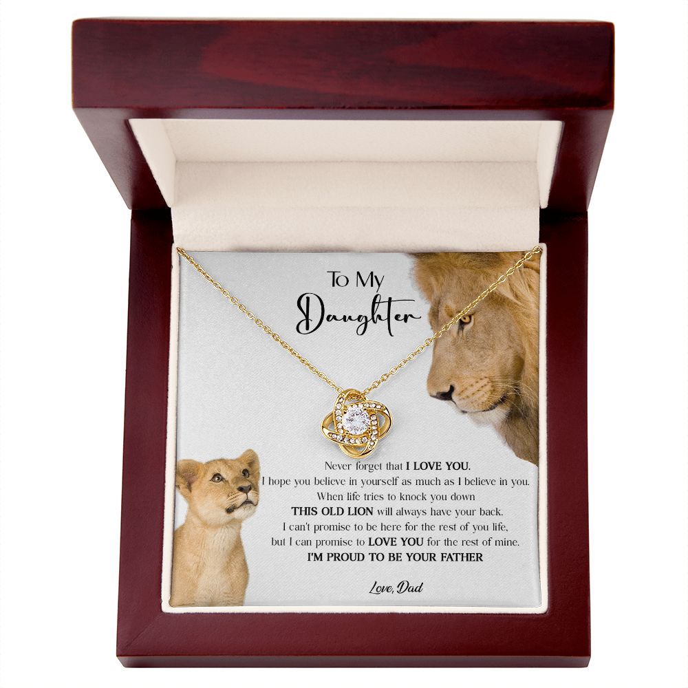 431A To My Daughter Necklace, Xmas Gift For Daughter From Dad, Daughter Father Lion