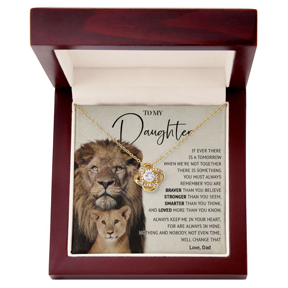 506A To My Daughter Necklace, Gift For Daughter From Dad, Lion Father Gift, Love Gift