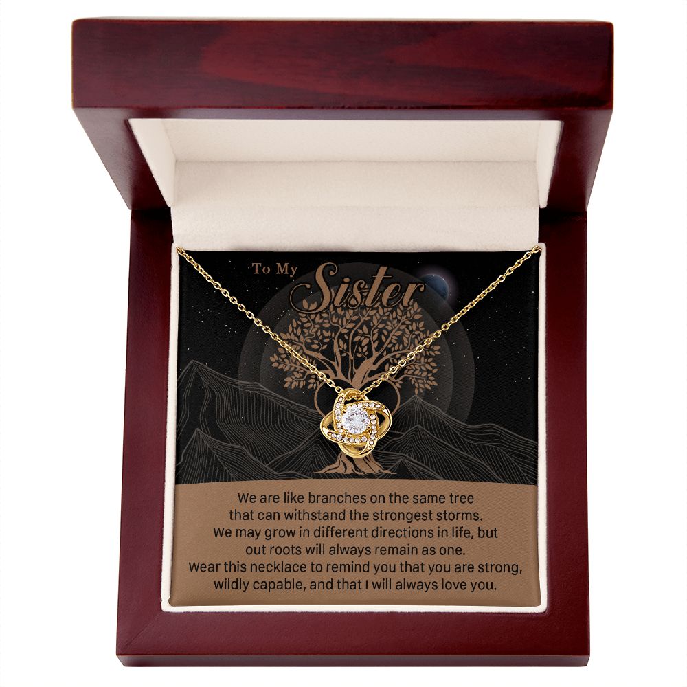 547A To My Sister, Strong Roots Heart Pendant Necklace Gift for Sister Birthday, Xmas