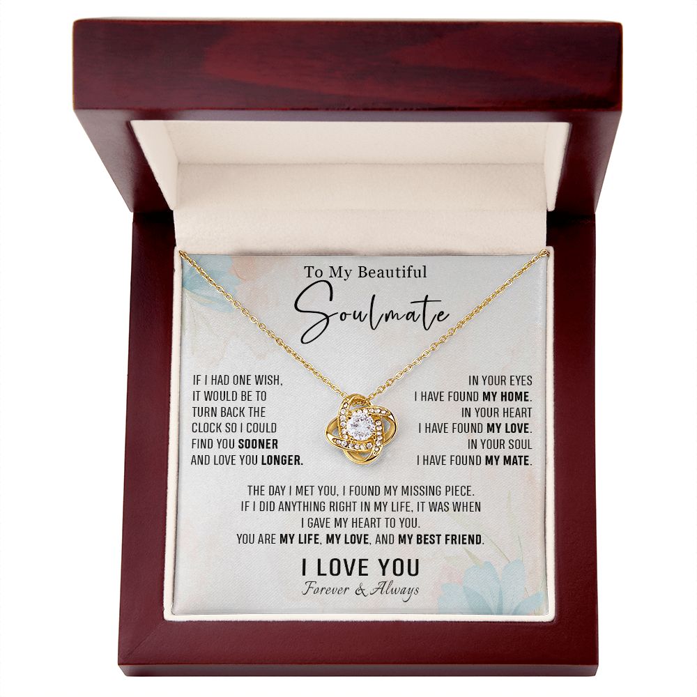562A To my Soulmate Necklace, Birthday Gifts for Her, Love Gifts for Wife Girlfriend