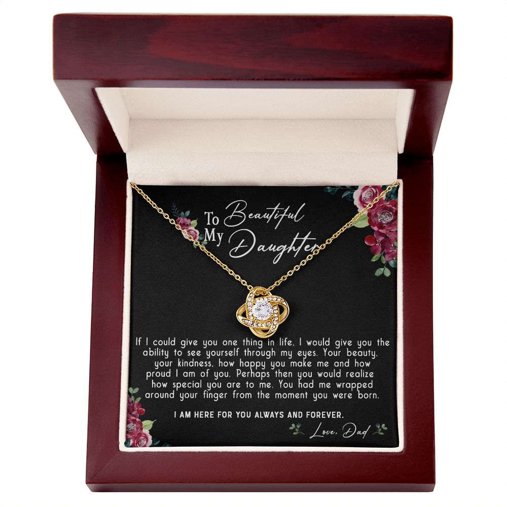 119A Daughter Necklace, To My Beautiful Daughter Necklace Gift From Dad, Xmas Gift