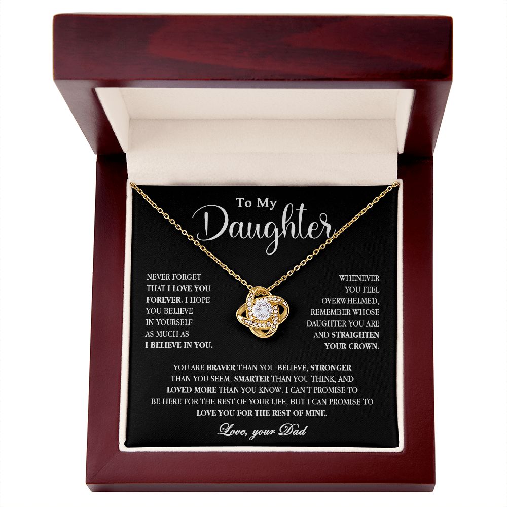 605A To My Daughter Necklace, Gift for Daughter from Dad, Birthday Christmas Gift
