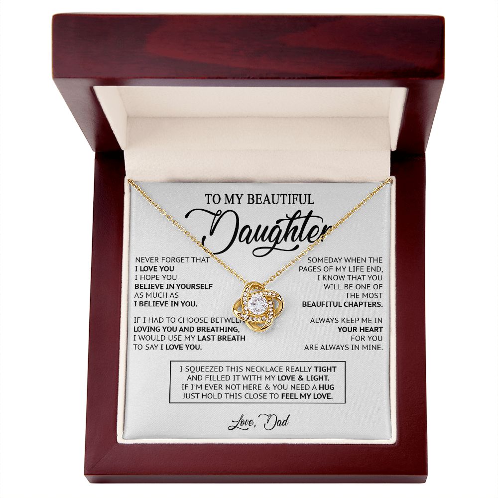 479A To My Daughter Necklace, Birthday Gift For Daughter From Dad, Xmas Gifts for Her