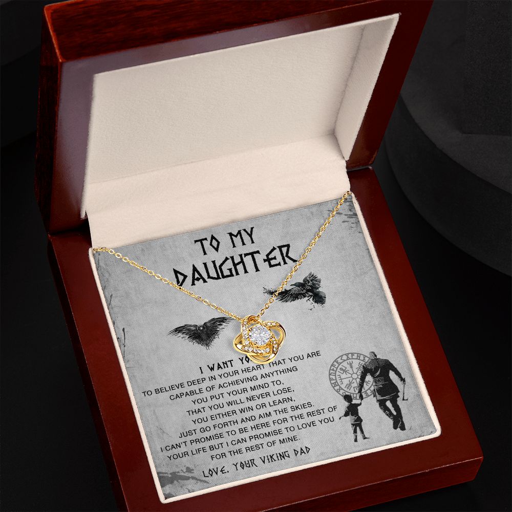 117A To My Daughter Necklace From Viking Dad, Gift For Viking Daughter Gift Necklace