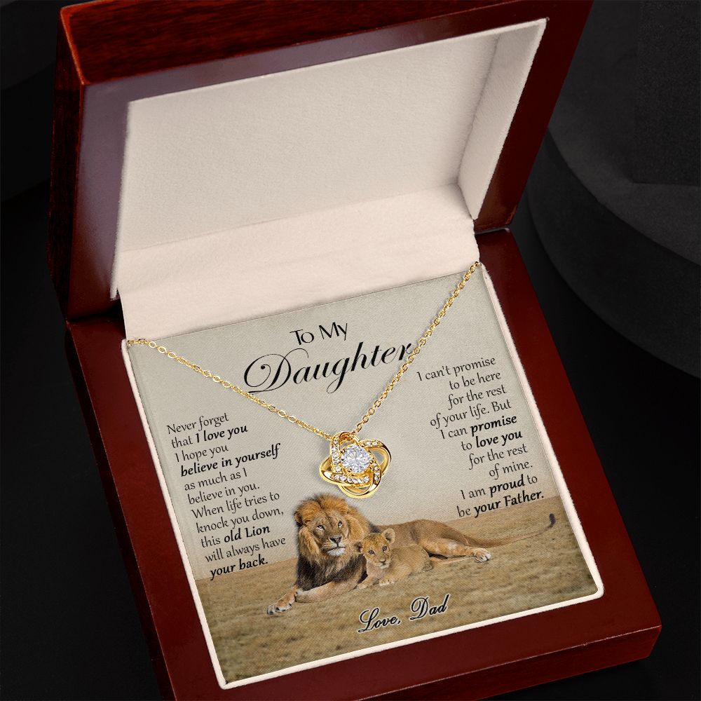 469A To My Daughter Necklace, Xmas Gift For Daughter From Dad, Daughter Father Lion