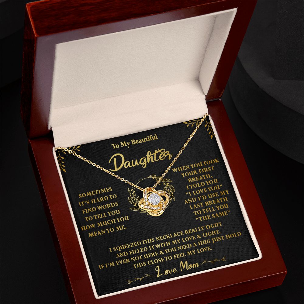 118A To My Beautiful Daughter Necklace,Gift For Daughter From Mom, Xmas Birthday Gift