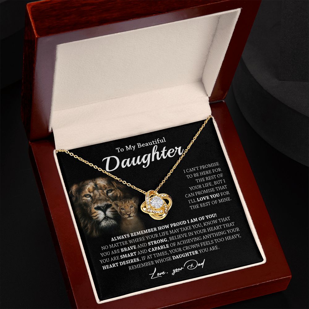 629A To My Daughter Necklace,Always Remember Lion Necklace Gift For Daughter From Dad