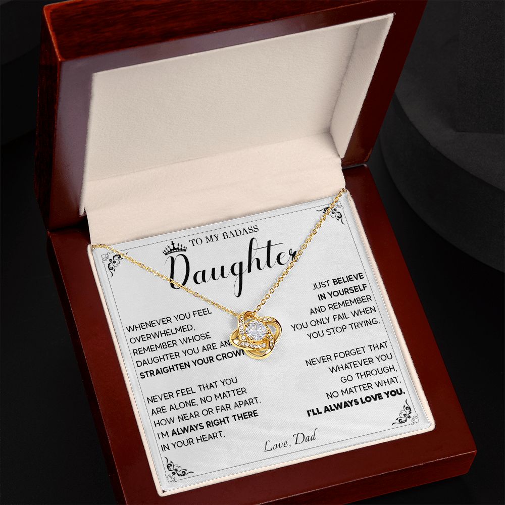 514A To My Badass Daughter Necklace, Birthday Gift For Daughter From Dad, Anniversary
