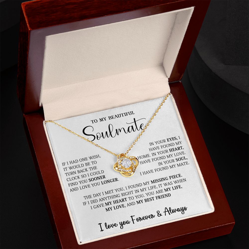458A To My Soulmate Necklace,Birthday Gift For Wife Girlfriend From Husband,Xmas Gift