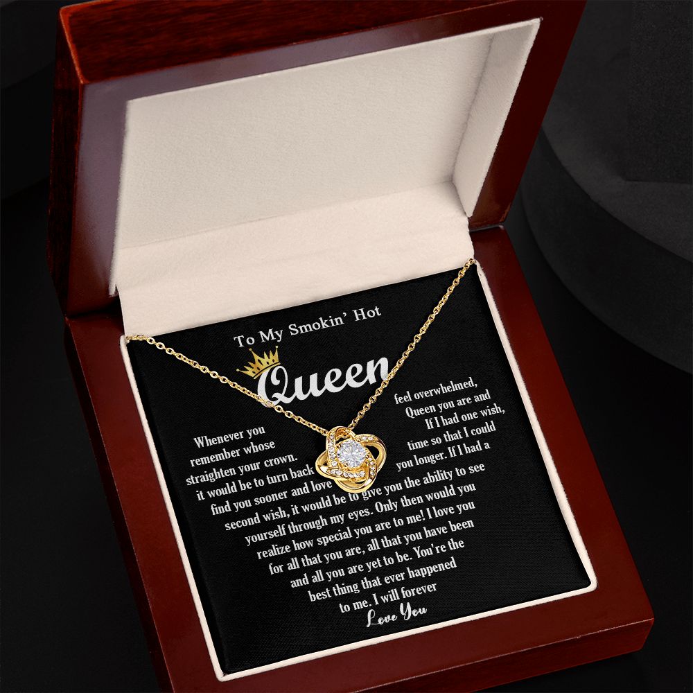 444A To My Smokin Hot Queen Crown Necklace Gift For Wife Soulmate Valentines Day Gift