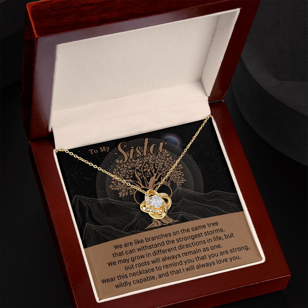 547A To My Sister, Strong Roots Heart Pendant Necklace Gift for Sister Birthday, Xmas