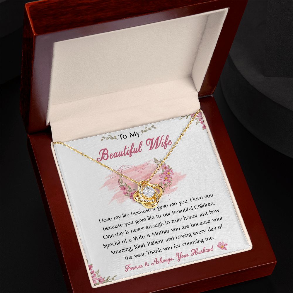 98A To My Beautiful Wife Necklace, Wife Necklace Gift from Husband, Birthday Gift