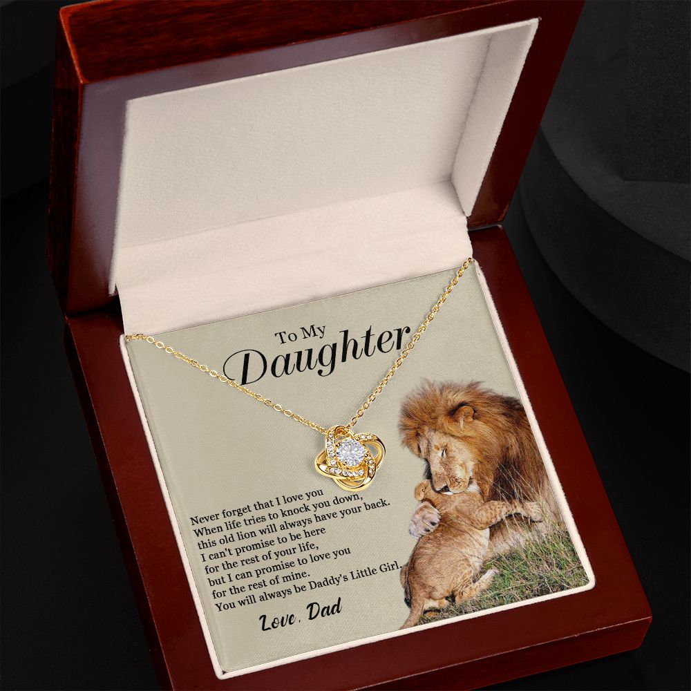 448A To My Daughter Necklace, Xmas Gift For Daughter From Dad, Daughter Father Lion.