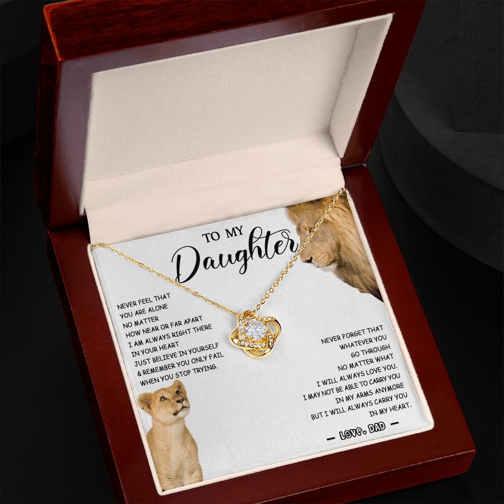 477A To My Daughter Necklace Father to Daughter Birthday Christmas Gift from Lion Dad