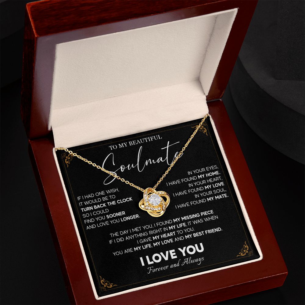512A To My Beautiful Soulmate Necklace, Gift for Girlfriend, Wife, Anniversary Gift