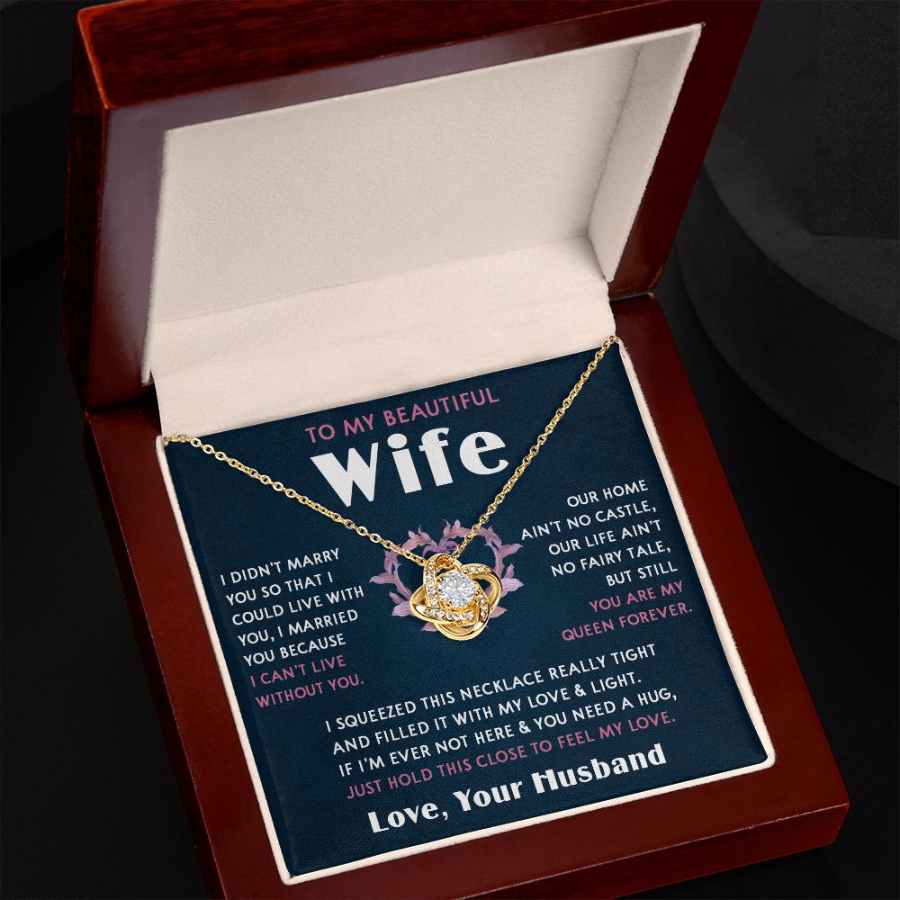 423A To My Beautiful Wife Necklace, Wife Necklace Gift from Husband, Mothers Day Gift