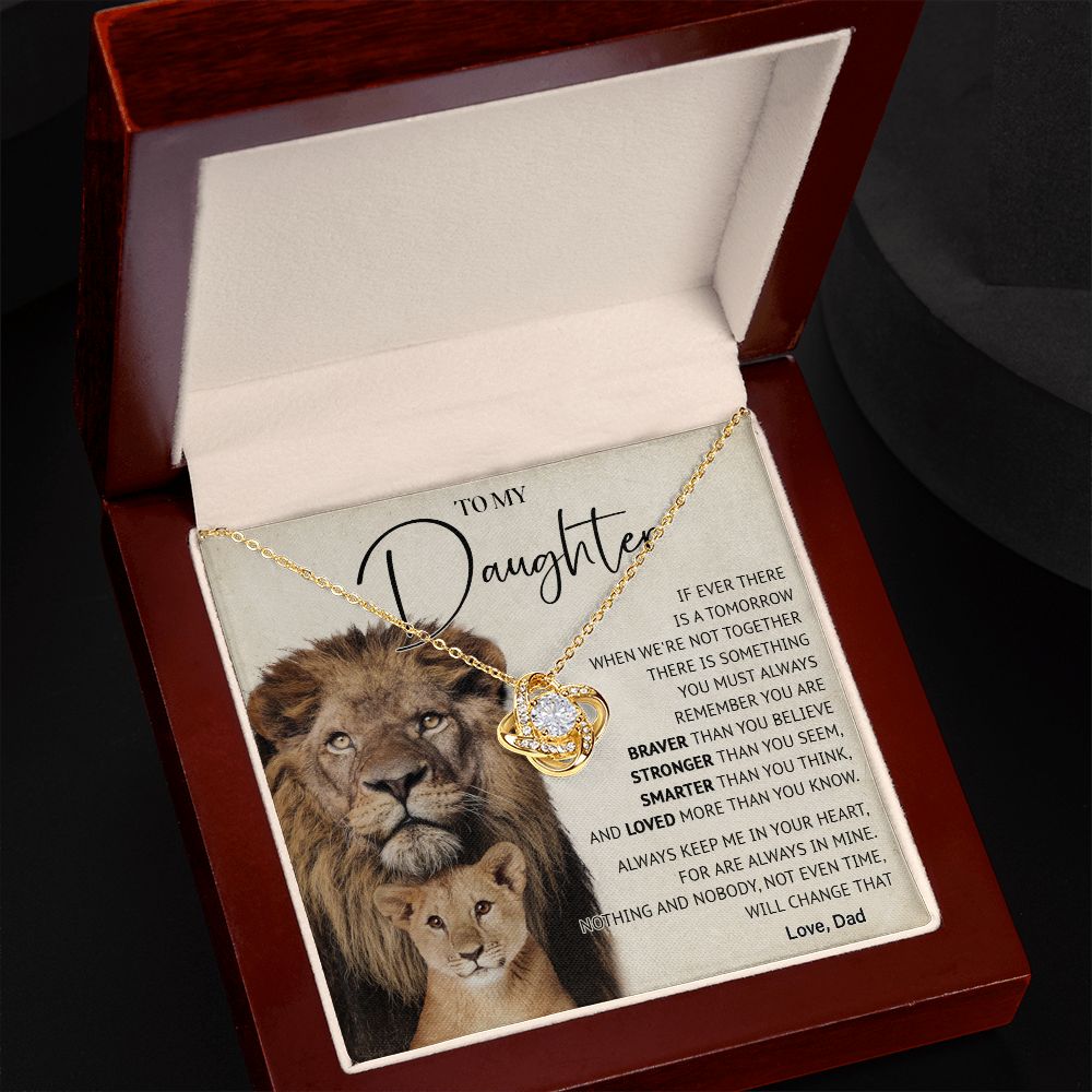 506A To My Daughter Necklace, Gift For Daughter From Dad, Lion Father Gift, Love Gift