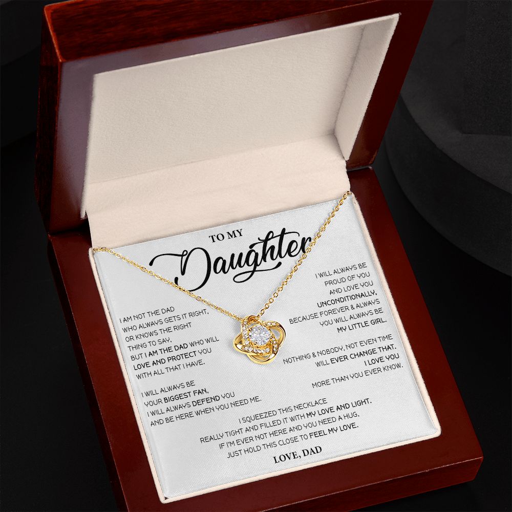500A To My Daughter Necklace, Love Knot Pendant Necklace, Daughter Gift from Dad