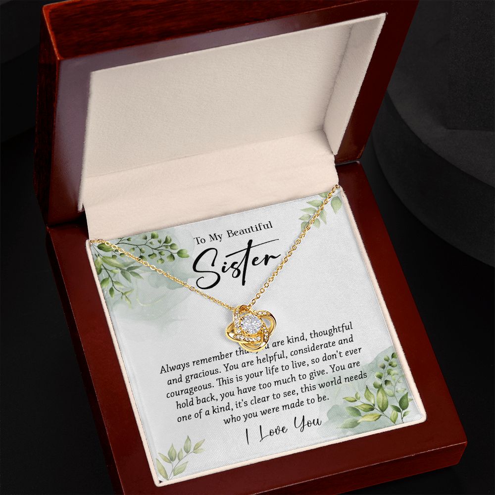 624A To My Sister Necklace,Christmas Birthday Gift For Sister From Brother/Sister