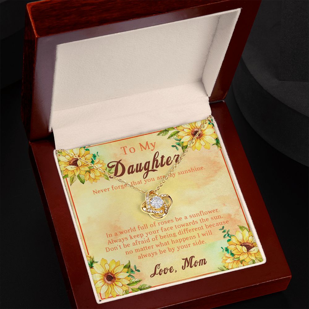 107A Sunflower Necklace, To My Daughter Necklace, Necklace Gift From Mom, Xmas Gift