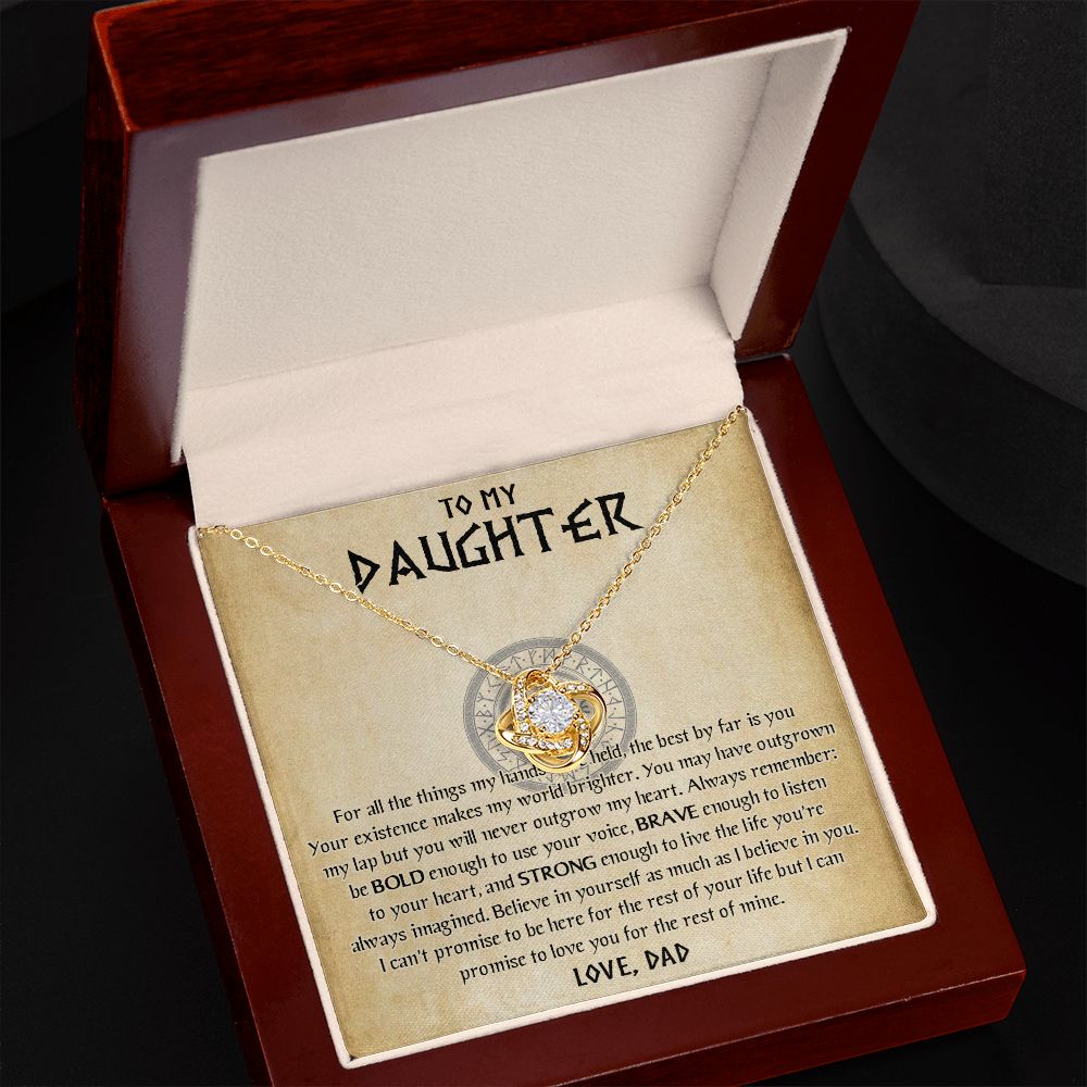 567A To My Daughter Necklace, Viking Daughter Gift from Dad, Birthday Gifts Jewelry